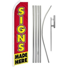 Signs Made Here Swooper Flutter Feather Advertising Flag  Pole Kit - No Customs