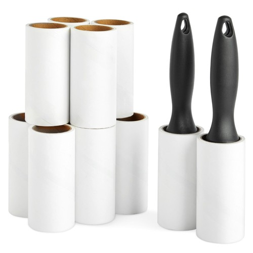12 Pk Lint Roller for Clothes with 696 Sheets, 2 Handles, 10 Sticky Roll Refills - Picture 1 of 7