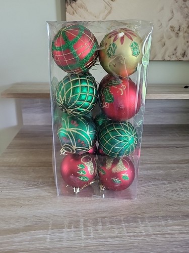 Christbaumschmuck Set, 16 Teile 3,15 Zoll rot und grün bruchsicher Deko - Bild 9 von 11