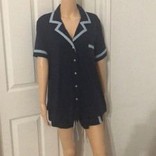 Alfani Womens Sleepwear contrasting trim Two-Piece shorts Pajamas Loungewear XXL