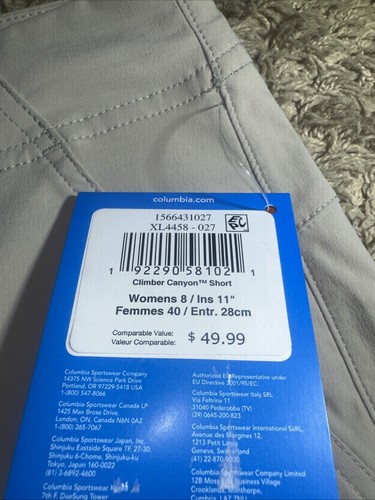 NEW Women's Size 8 Columbia Climber Canyon Khaki Shorts 11" Inseam MSRP $50 - Picture 11 of 11