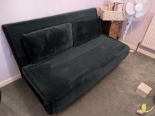 MADE.COM Haru Large Double Sofa Bed Moss Green Velvet Retro Scandi Style RRP£550