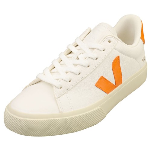 VEJA Campo Chromefree Mujer - Zapatillas de Moda en Cuero Blanco Naranja