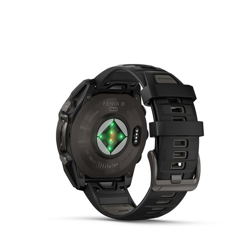 Garmin fenix 8 Solar Sapphire 47mm GPS Smartwatch, Gray DLC TT w/Black/Gray Band - Picture 12 of 12