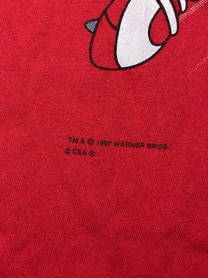 Camiseta De Colección Kansas City Chiefs Juvenil 14/16 Roja NFL Fútbol Looney Tunes Años 90 Foto 2 de 4