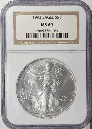 1993 American Silver Eagle - NGC MS69 - A871