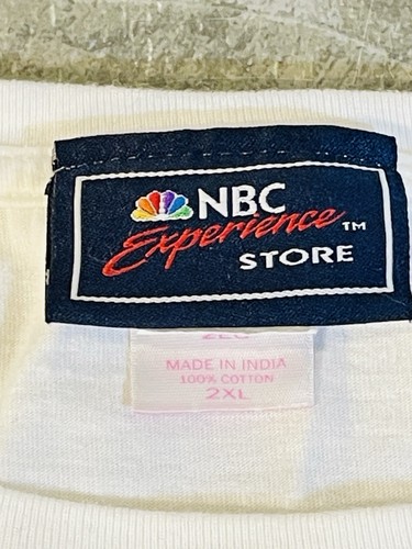 T-shirt vintage NBC Experience Store Today Show donna 2XL bianca arcobaleno scintillante - Foto 4 di 6