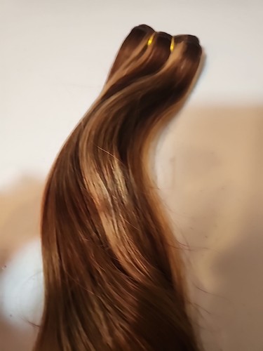 Sunny Sew in Hair Extensions Echthaar 20 in hellbraun mit hellen Streifen (i - Bild 2 von 13