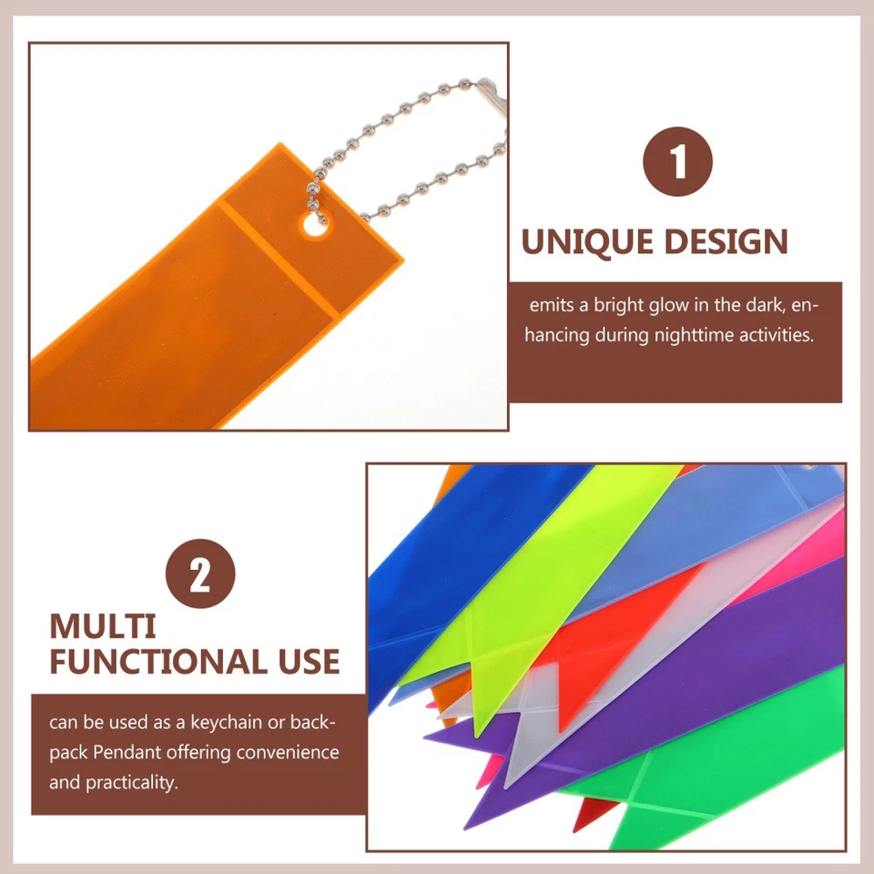  10 Piezas Llavero Reflectante para Mochila Niños Accesorio Colorido Colgante Pvc - Imagen 2 de 4