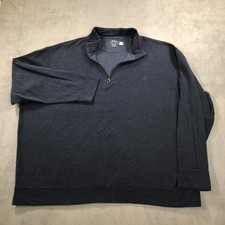 Polo Ralph Lauren 1/4 Zip Pullover Sweater Mens 3XB Blue Herringbone Mock Neck