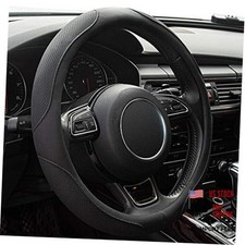 Car Steering Wheel Cover,14.5-15 Inch Black Universal Microfiber Leather