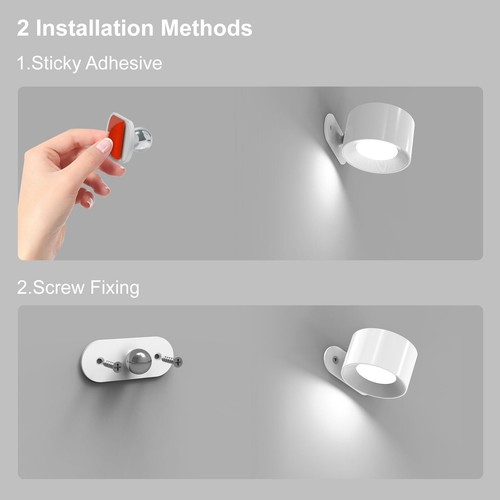 LED Wall Lights with USB Charging Port Reading Lights Dimmable Touch Control 1Pc - Picture 7 of 11