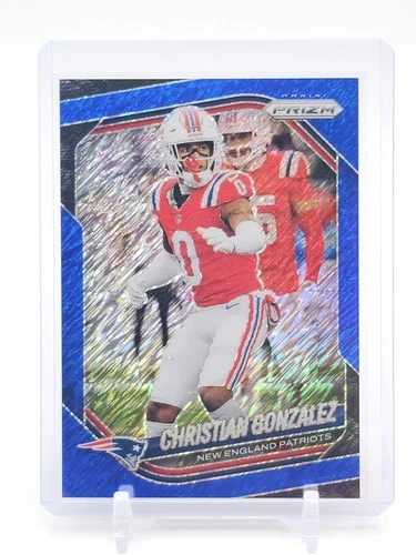 2025 Panini Prizm Football Blue Shimmer Christian Gonzalez #176
