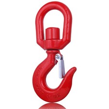 2 Ton Swivel Lifting Hook Heavy Duty, Round Rotating with Safety Latch,... 