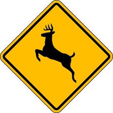 Lyle W11-3-24Ha Deer Crossing Pictogram Traffic Sign, 24 In Height, 24 In