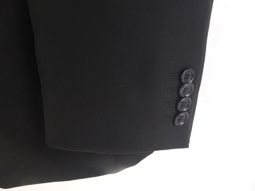 Van Kollem Anzugjacke Polyester schwarz Knopfleiste Herren Größe 44R wattierte Schultern - Bild 5 von 10