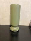 Vintage MCM McCoy Floraline Matte Olive Green 412 Cylinder Vase Pottery
