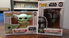 Lot 2 Funko Pop Star Wars The Mandalorian #402 & The Child #368 Grogu