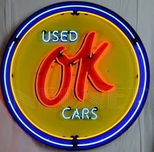 3 FOOT OK USED CARS NEON SIGN GMC Garage Decor for Men Mechanic Shop Decor GM