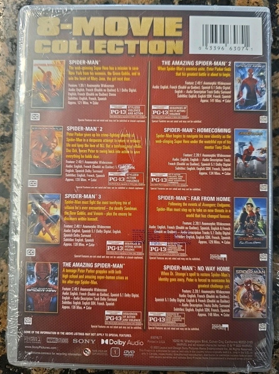 洋画・外国映画 SPIDER-MAN 8 MOVIE COLLECTION DVD Sony Pictures Spider-Man: 8-Movie Collection (DVD) - Tom