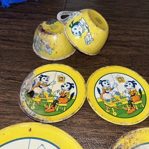 J. Chein Blech Litho Krazy Kat Teeservice Teile 30er Jahre  - Bild 4 von 8