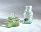 CIVIL WAR ERA — Two Glass Inkwells — ORIGINAL VINTAGE