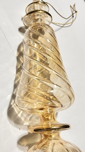 Kurt Adler ORO vetro soffiato trasparente vorticoso FINALE decorazione natalizia europea 9" - Foto 4 di 11