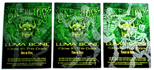 1995 Fleer Ultra Skeleton Warriors Glow-In-The-Dark Complete 5 Card Insert Set - Picture 5 of 6