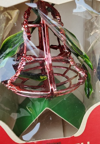 Bradford Mistletoe Kissing Bell Christmas Ornament Red Color Original Box NEW - Picture 2 of 6