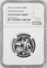 2003 Canada Silver Half Dollar NGC PF-69 UCAM SASKATCHEWAN - A399