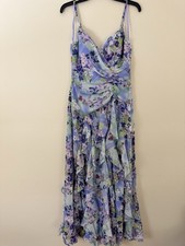 NWOT XSCAPE Women's Floral-Print Rosette Ruffled Gown Size 6