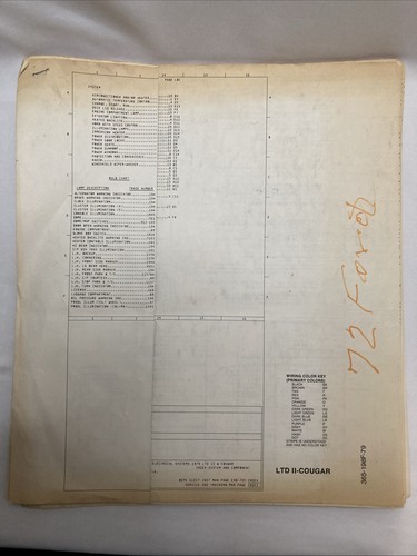 1972 Ford LTD II Cougar Wiring Diagram - Bild 1 von 7