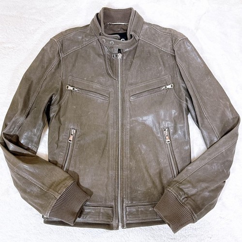 Chaqueta de cuero Dolce & Gabbana verde musgo talla S de Japón - Imagen 2 de 24