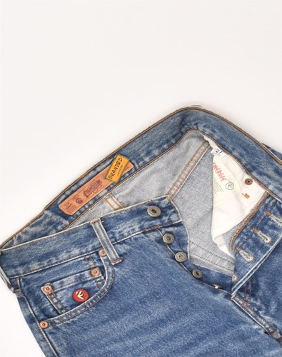 Pantalones de mezclilla rectos ENERGIE para mujer W27 L31 azul algodón DI07 - Imagen 3 de 3
