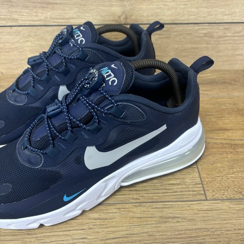 Nike Air Max 270 React Herrenschuhe Größe UK 8 Navy Weiß Fitnessstudio Turnschuhe Blase - Bild 10 von 11