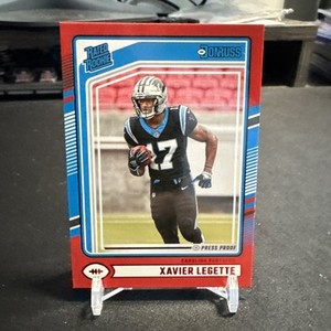 Xavier Legette 2024 Donruss #323 Press Proof Red Rookie Carolina Panthers