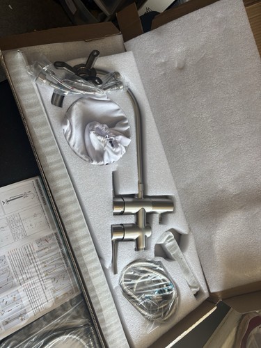 New Freestanding Bathtub Faucet Brushed Nickel