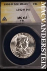 1952-D Franklin Half Dollar-ANACS MS 63 FBL Brilliant Uncirculated #SLM544