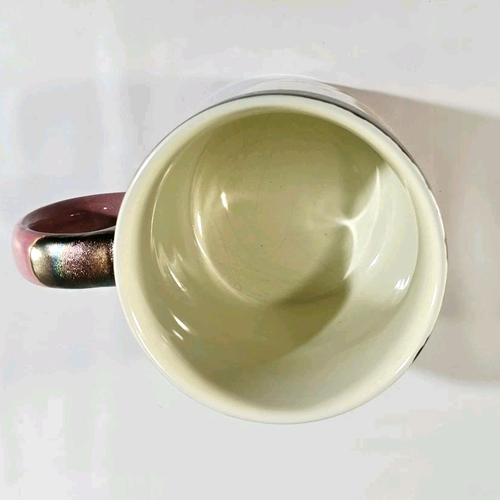 Potters Corner Reaktive Glasur Tropf Dip Dye Kaffeebecher 16 Unzen Rosa Schillernd - Bild 5 von 6