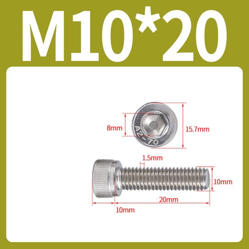 M10 M12 M14-M20 A2 Stainless Steel Allen Bolts Socket Cap Screws Hex Head DIN912 - Picture 13 of 101