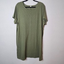 Old Navy Tee Shirt Dress Plus Size XXL Green Solid Casual Shift Loungewear