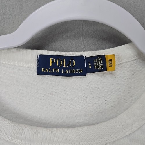 Polo Ralph Lauren Sweatshirt Mens Sz L White Fleece Pullover Spellout Logo - Picture 4 of 12