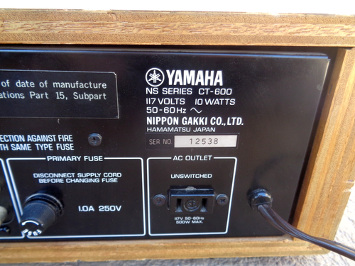 YAMAHA CT-600 AM/FM STEREO TUNER TESTED WORKING 70S MADE IN JAPAN - Picture 9 of 9