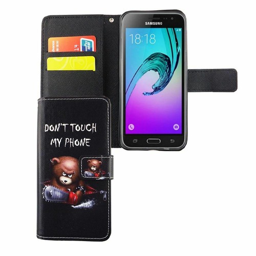 Handyhülle für Samsung Galaxy J3 Emerge Schutztasche Wallet Cover Case Schwarz - Bild 3 von 6