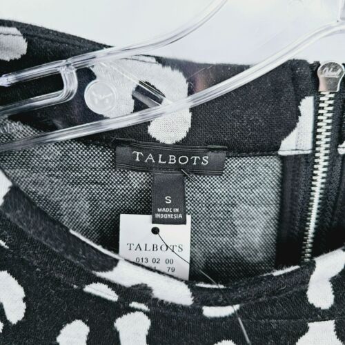 Suéter Top Talbots Jacquard Ombre Estampado Leopardo S Negro Blanco Tejido Cremallera Espalda Nuevo - Imagen 2 de 13