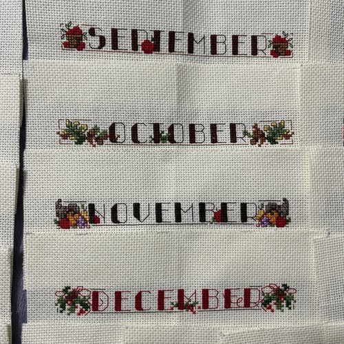 Rare Vintage Leisure Arts Perpetual Calendar Cross Stitch Kit Stitching Finished - Picture 8 of 24