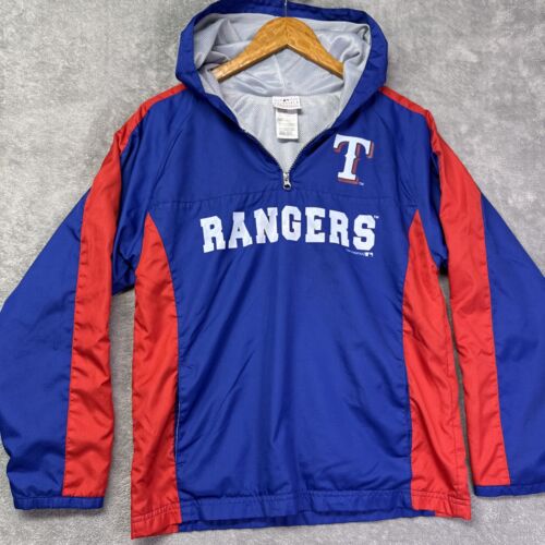 Texas Ranger Team Athletics Windbreaker Jacket Kids Size L 12/14