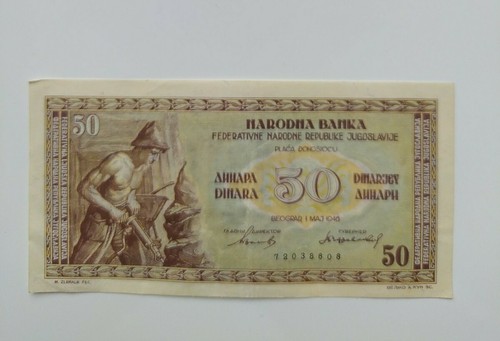 50 DINARI JUGOSLAVIA 1 MAGGIO 1945 - Bild 1 von 2