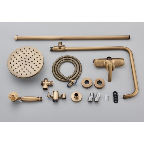 Antik Messing Duschsystem mit 8 Zoll Regendusche Duschkopf und Handbrause - Bild 9 von 10