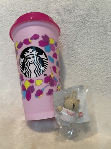 Starbucks Japan Sakura Spring 2024 Color Change Reusable Cup Lid Bearista Set - Picture 2 of 11